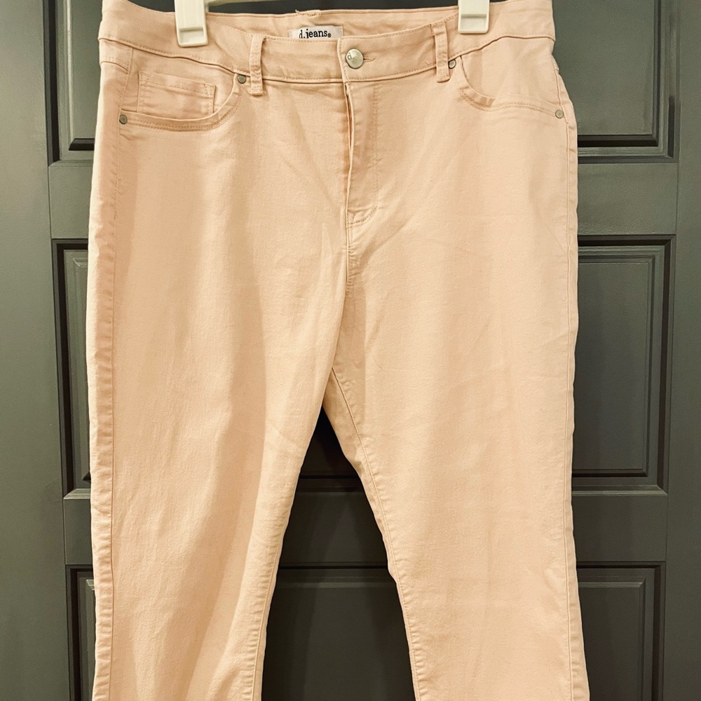 Light Pink Stretch Jeans Size 16